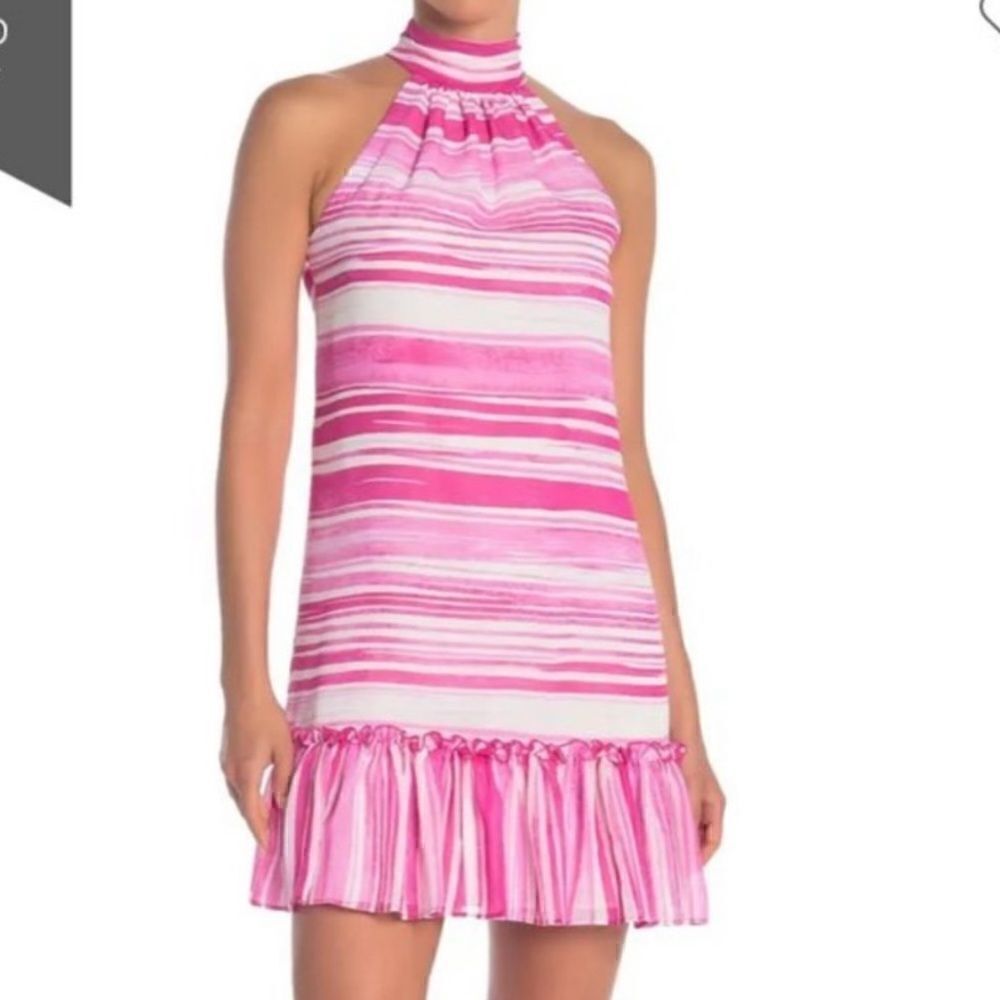 NEW Trina Turk Pink High Neck Dress - Picture 1 of 2